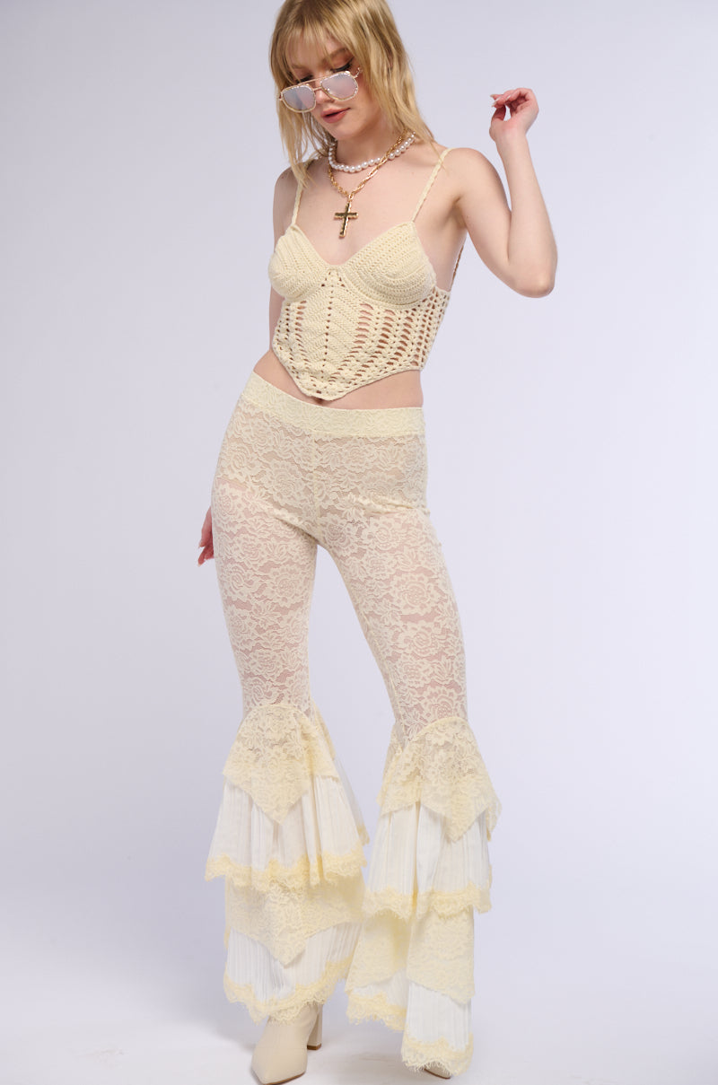 Detail View Feel The Sun Crochet Tank