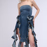 Front View Feelin Flirty Ruffle Denim Top