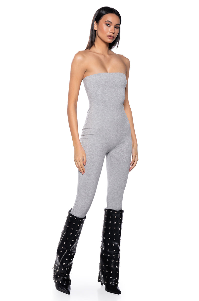 Front View Feelin Myself Bodycon Tube Jumpsuit