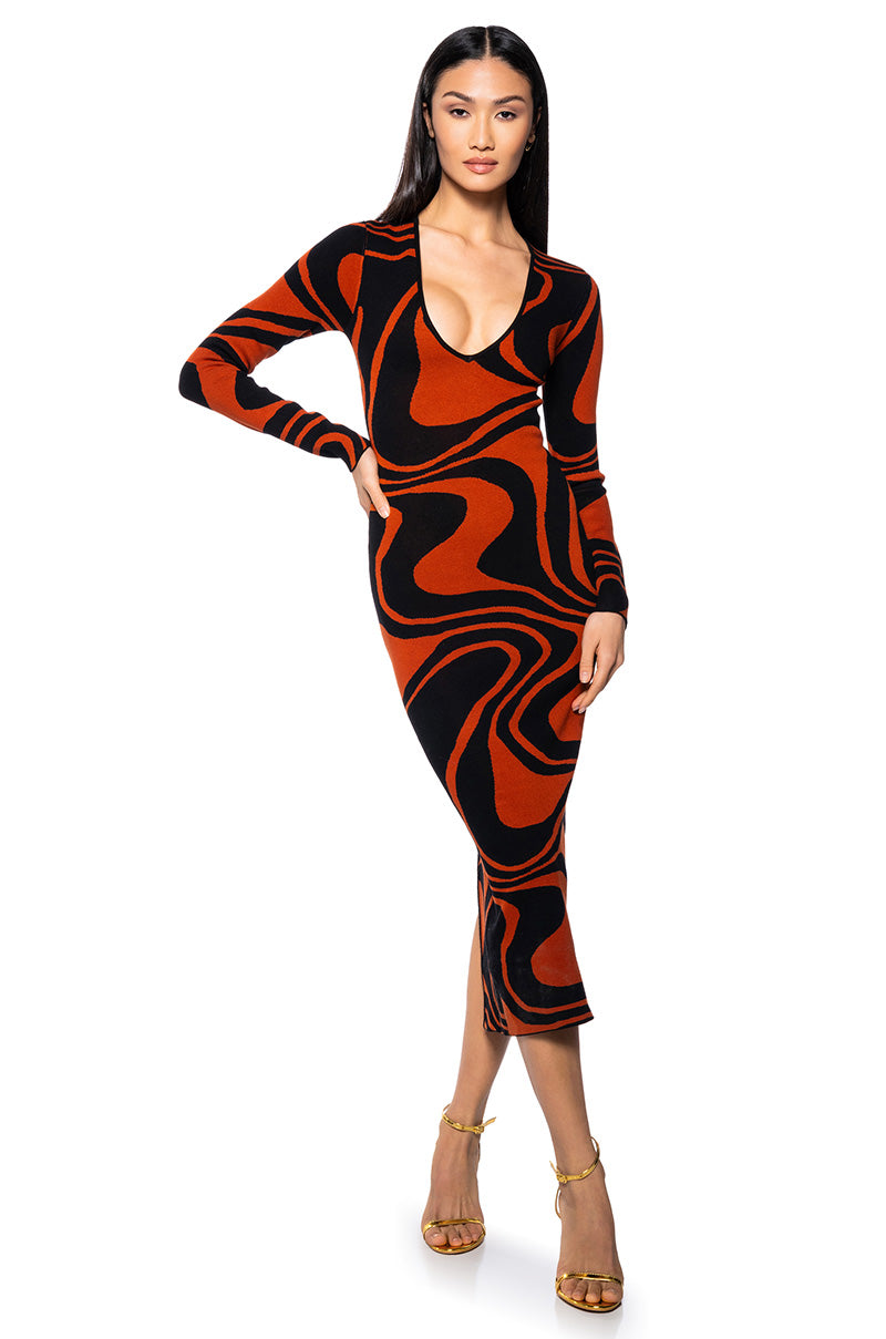 FEELING FLIRTY KNIT MAXI DRESS view 0