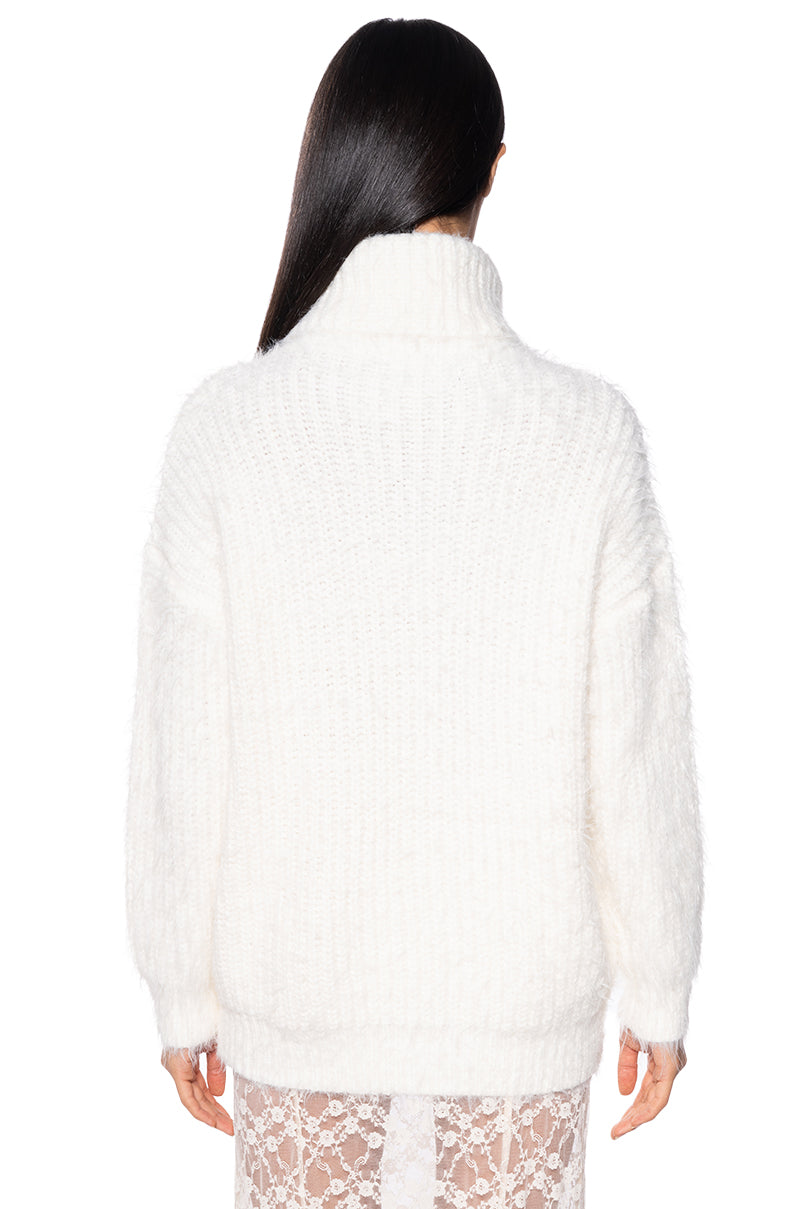 Full View Feeling Free Fuzzy Oversized Turtleneck Sweater 4