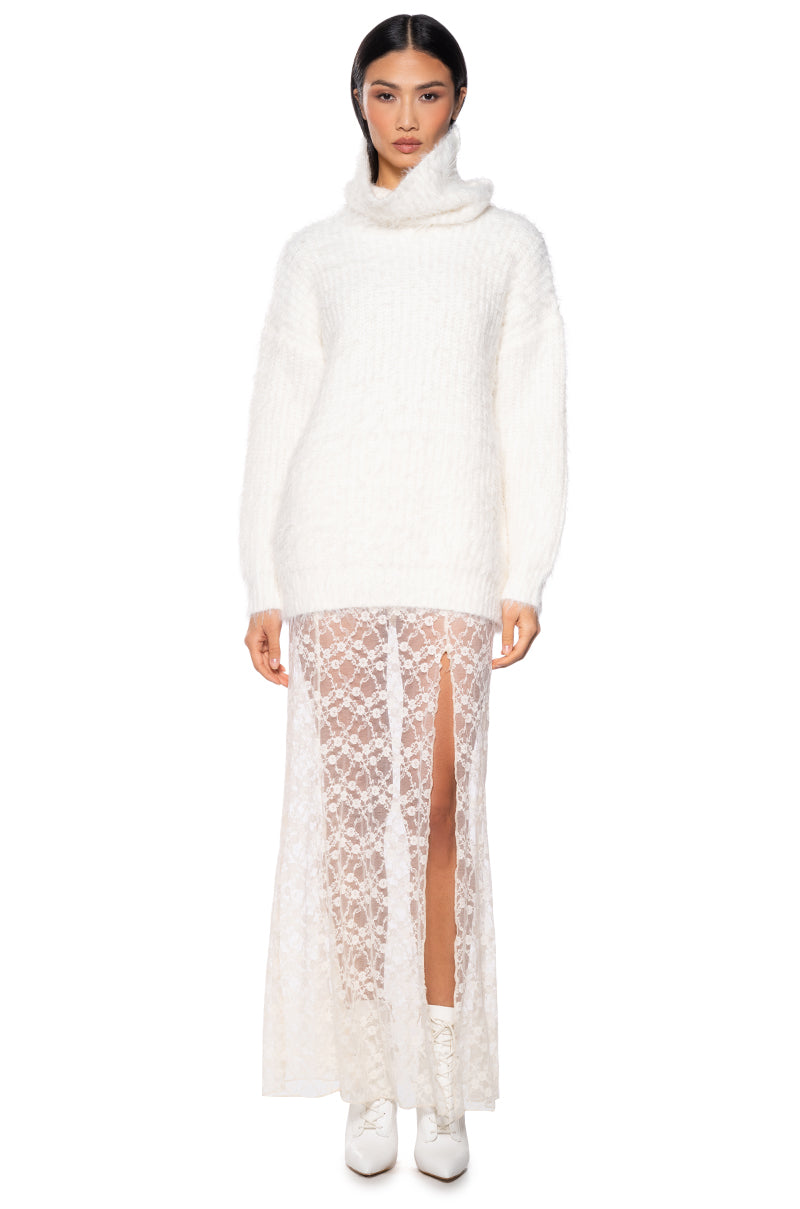 Extra View Feeling Free Fuzzy Oversized Turtleneck Sweater 6