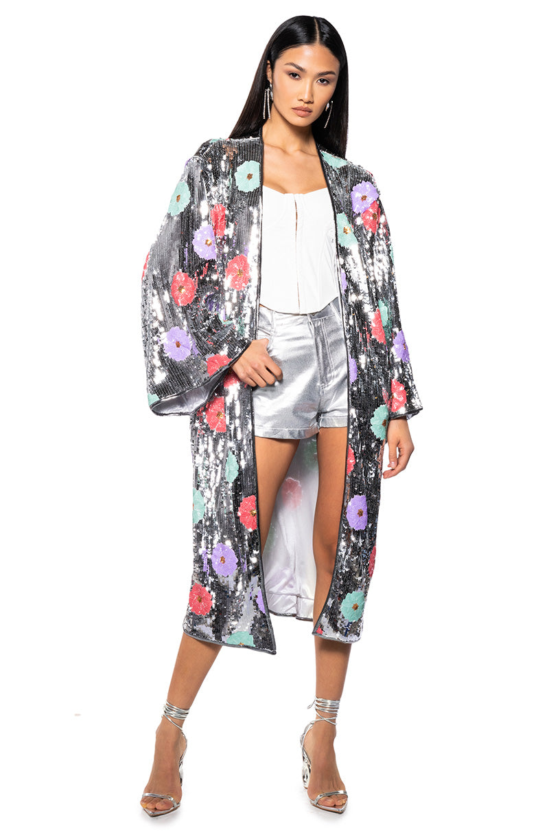 Front View Feeling Myself Festival Sequin Duster