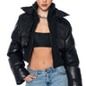 Front View Feeling Petty Ultra Puffer With Ribbed Knit Trim