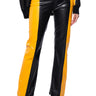 Front View Femme Racing Lace Up Faux Leather Pant