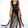 Front View Festival Fringe Maxi Dress