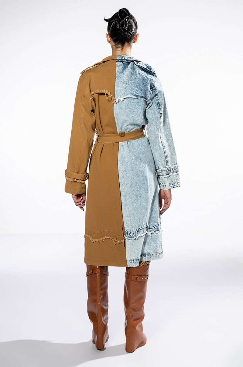 Extra View Fifty Fifty Half Denim Trench