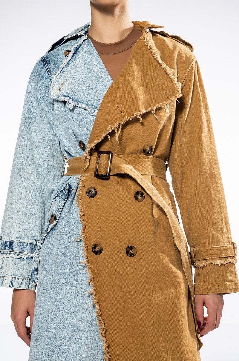Extra View Fifty Fifty Half Denim Trench