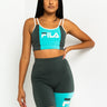 Front View Fila Womens Indira Bra Top in Urban Chic Blue Turquoise Turtle Dove