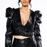 Front View Find Love Wrap Pleather Jacket