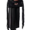 Front View Finer Things Faux Leather Fringe Clutch