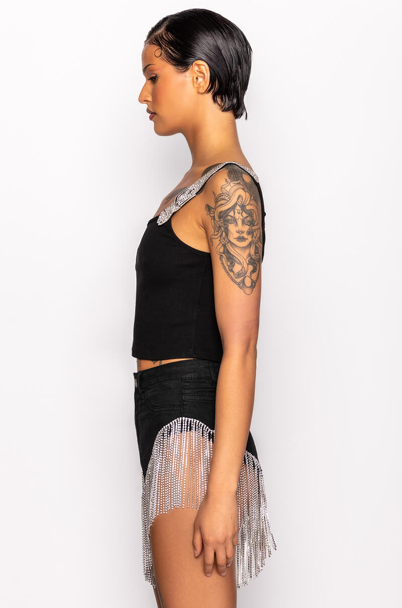 Full View Finer Things Rhinestone Strap Ribbed Tank 4