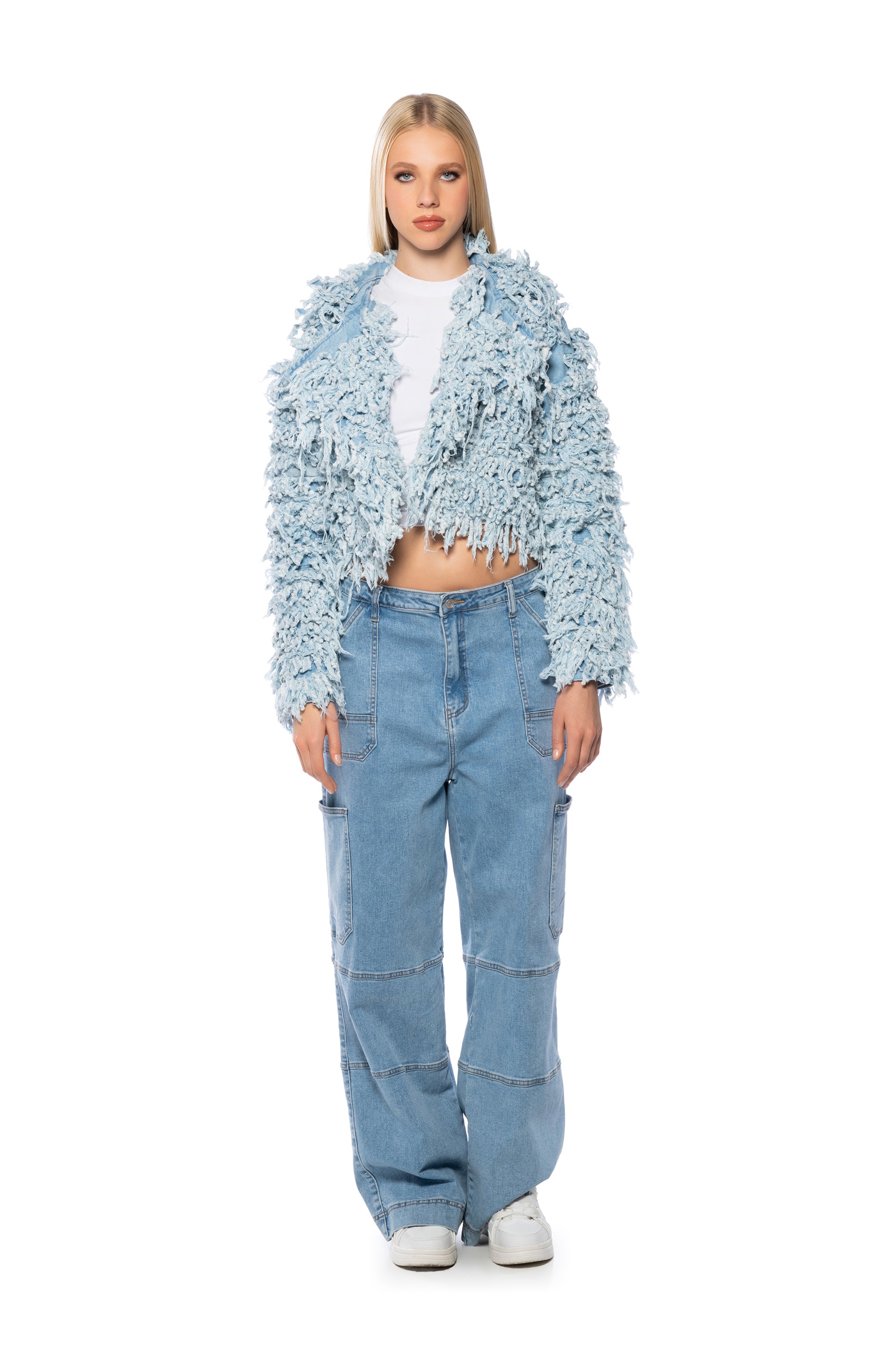 Extra View First Class Fringe Denim Jacket