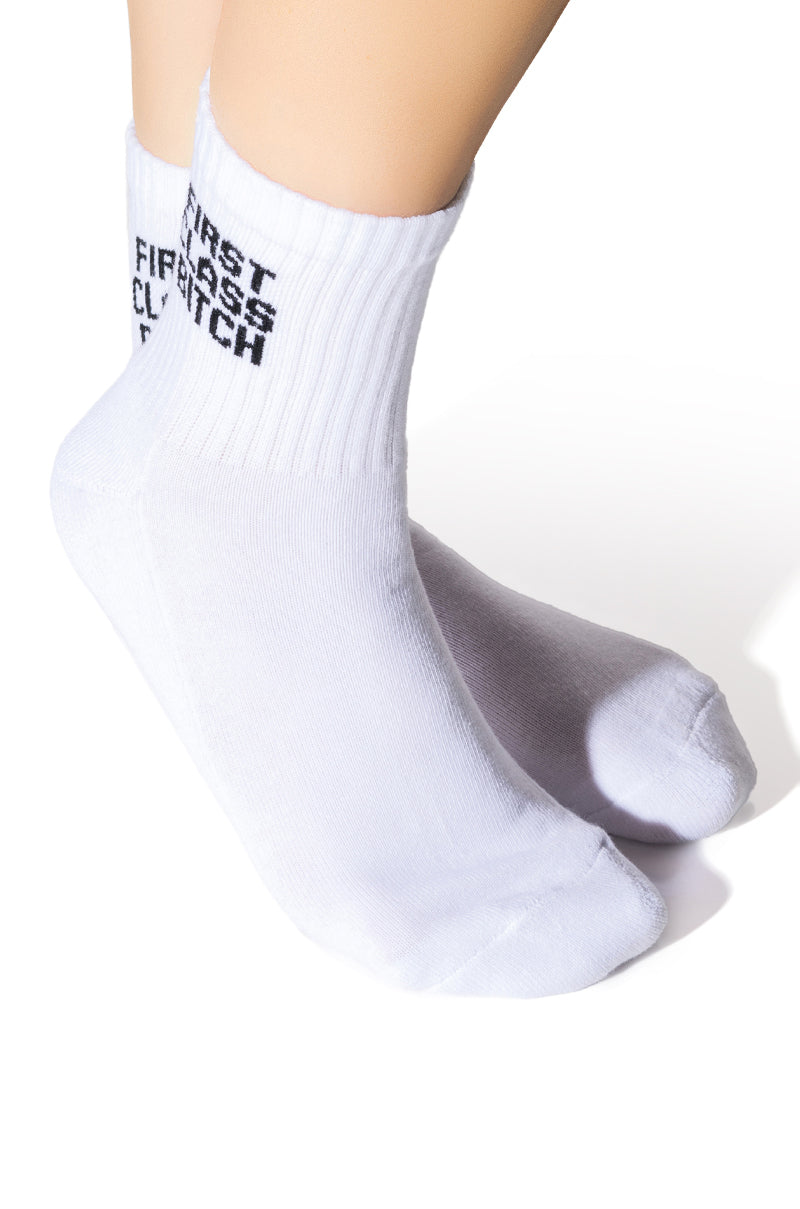 Front View First Class White Socks