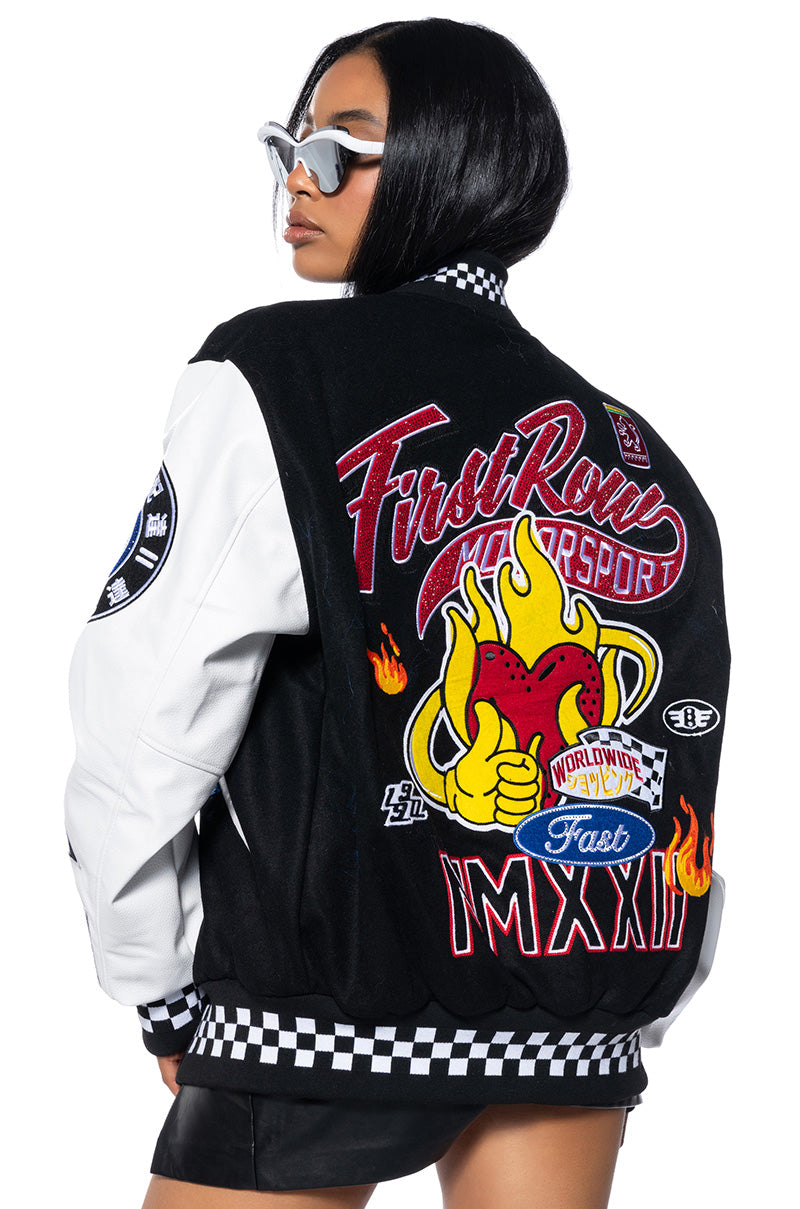 Back View First Row Oversized Bomber