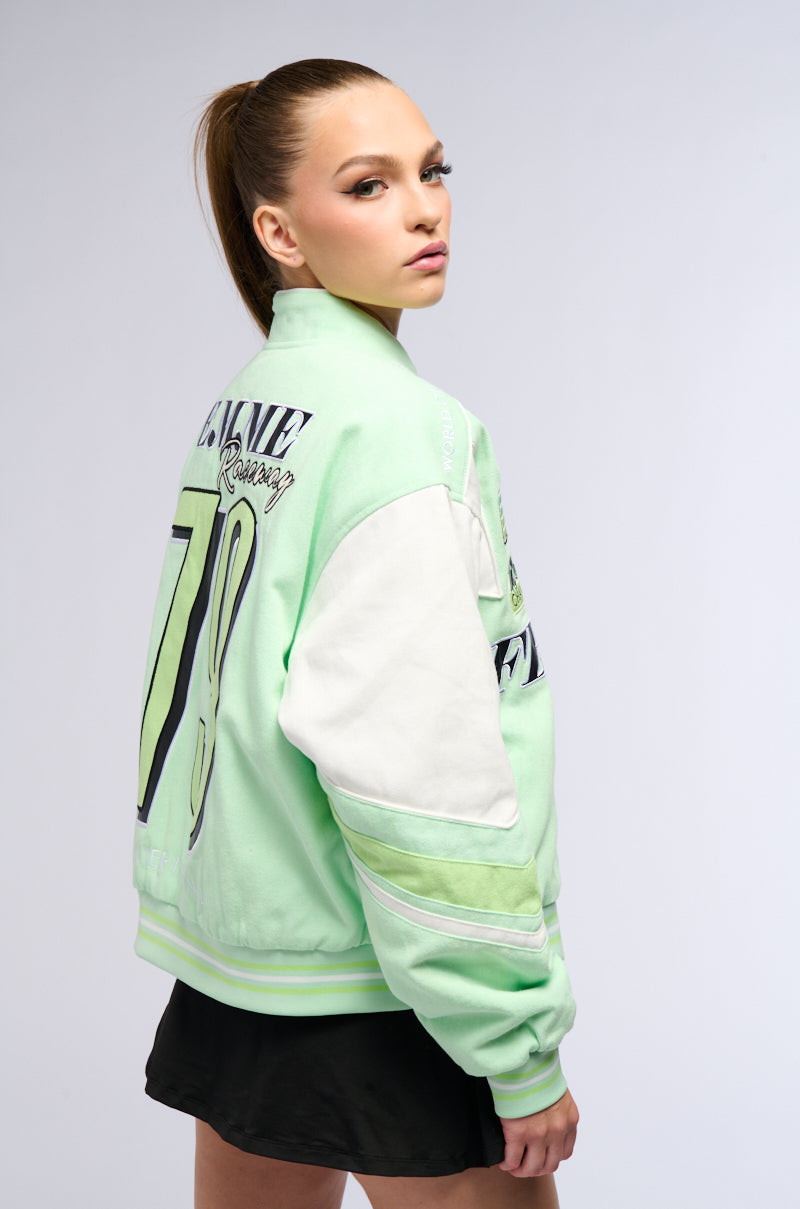 Extra View First Things First Embroidered Bomber 5