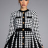 Front View Fit To Print Knit Pleated Skirt Mini Dress