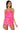 Front View Flapper Fringe Romper In Hot Pink