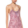 Front View Flapper Fringe Romper In Pink