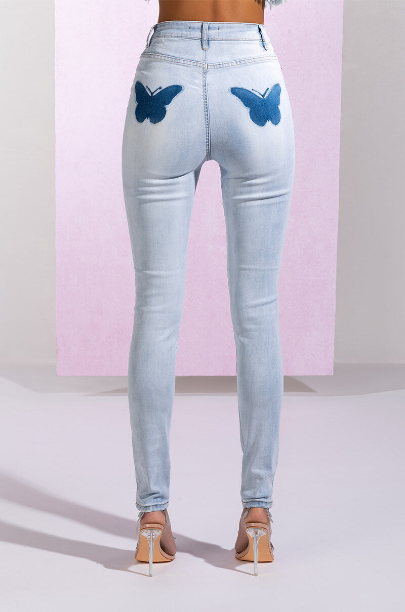 Extra View Flex Fit Extreme Stretch Butterfly Booty High Rise Skinny Jeans  15