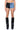 Front View Flex Fit Extreme Stretch Faux Leather And Denim Shorts