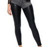 Front View Flex Fit Extreme Stretch High Waist Skinny Jeans With Faux Leather In Black