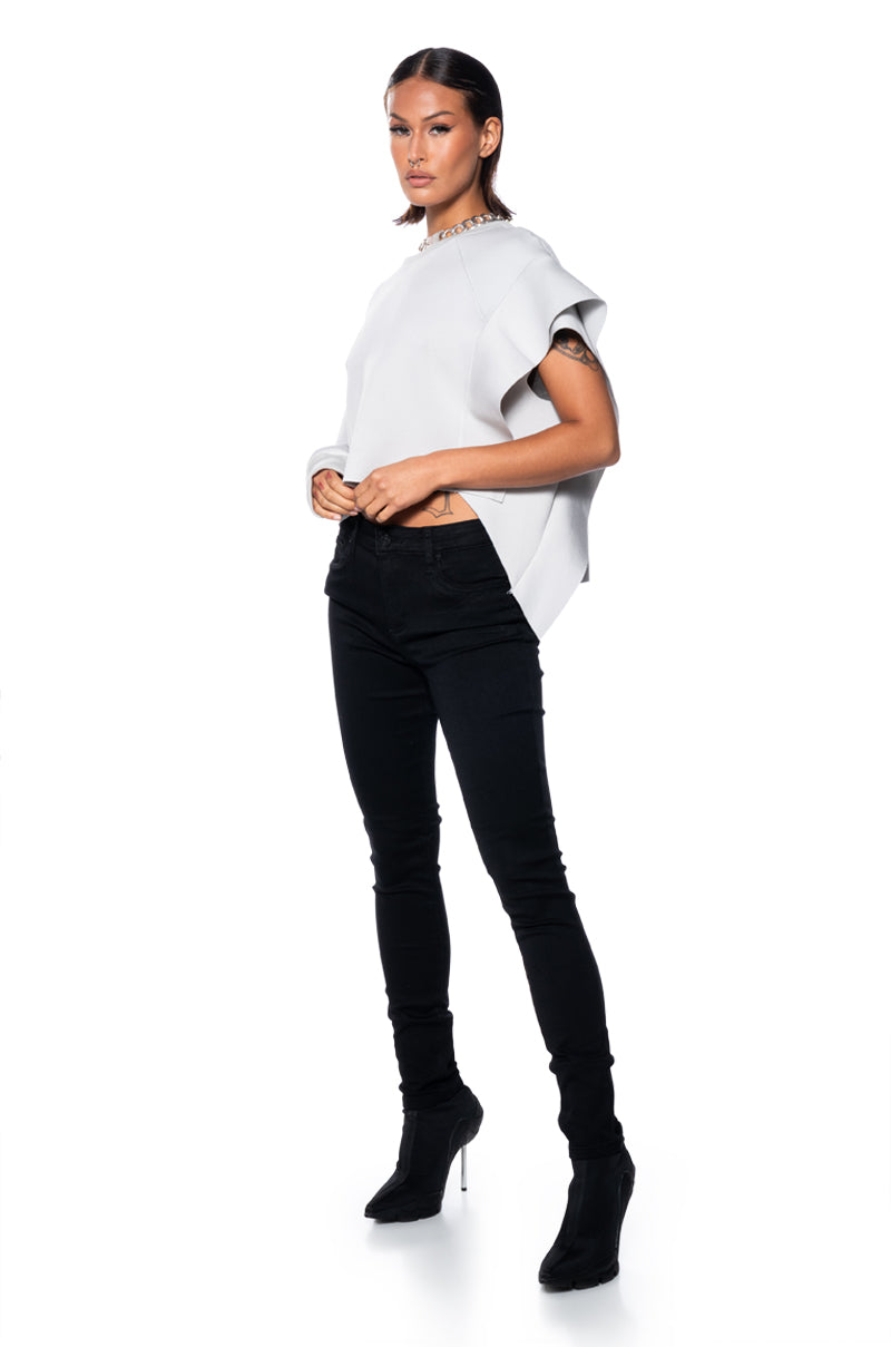 Back View Flex Fit Extreme Stretch High Waisted Skinny Jeans