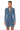 Front View Flex Fit Ruched Denim Button Down Mini Dress