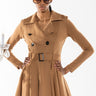 Front View Flirty Twirly Stretchy Peplum Trench Jacket