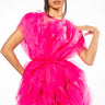 Front View Float Like A Butterfly Mini Fashion Dress In Fuchsia