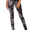 Front View Floral Delight Rhinestone Mesh Legging