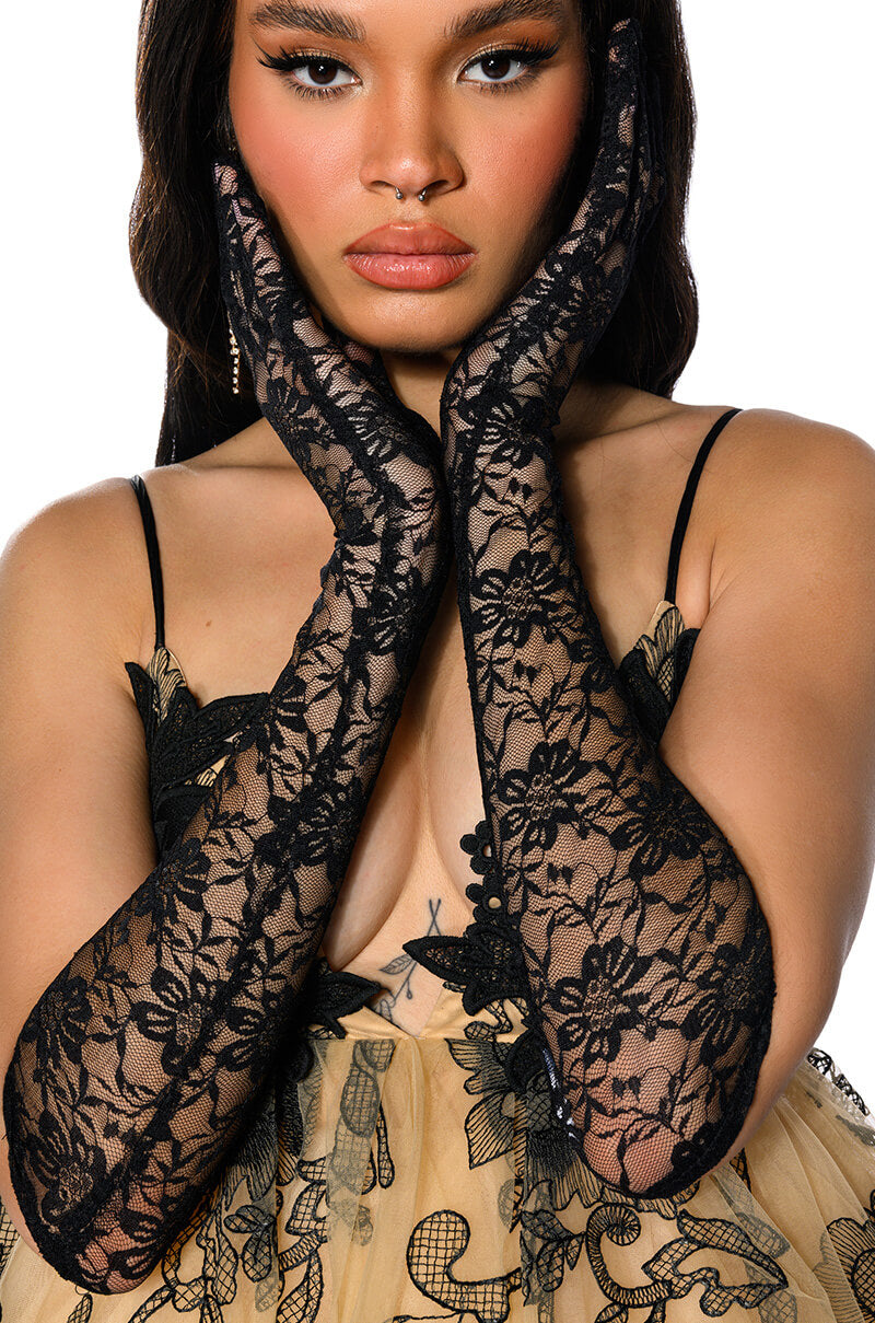 FLORAL LACE EVENING GLOVE view 0