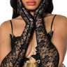 Front View Floral Lace Evening Glove