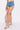 Front View Florence Rhinestone Cut Out Denim Short