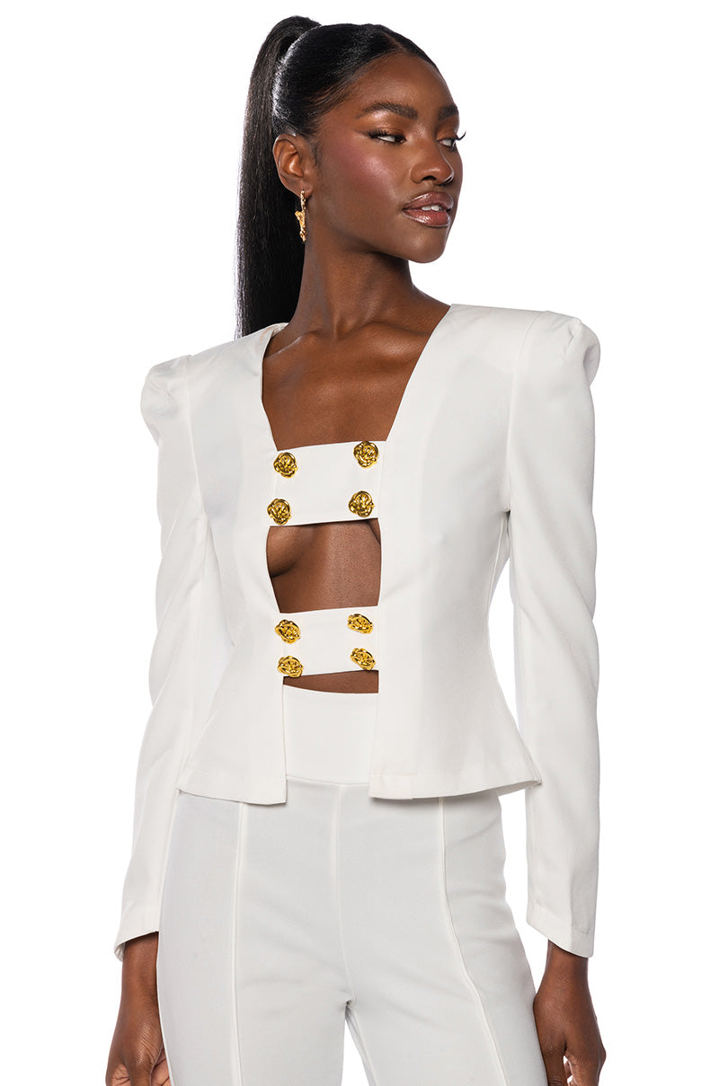 FLORENCE STRUCTURED BLOUSE IN WHITE view 0