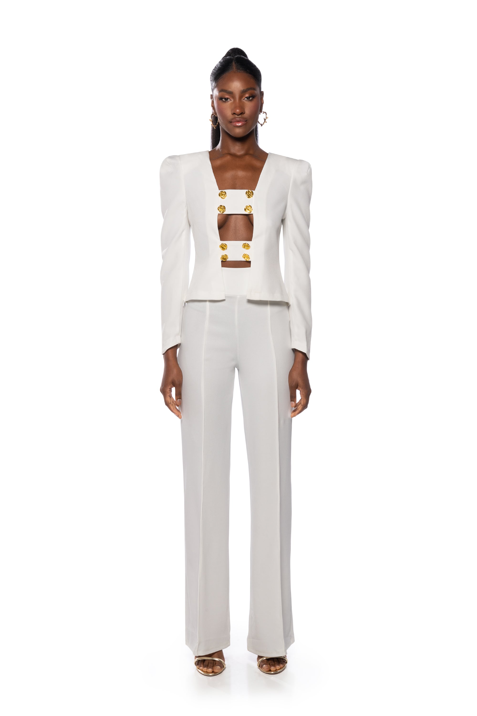 Extra View Florence Structured Blouse In White