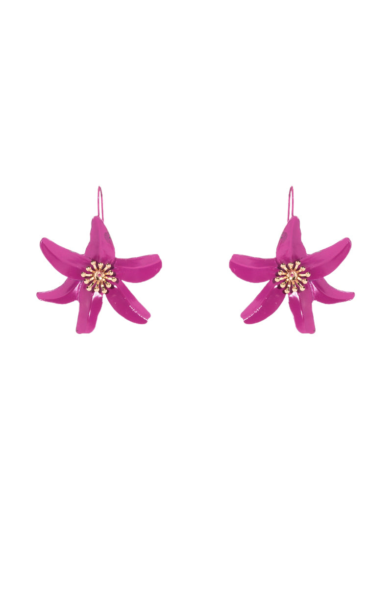 Side View Flower Drop Earring