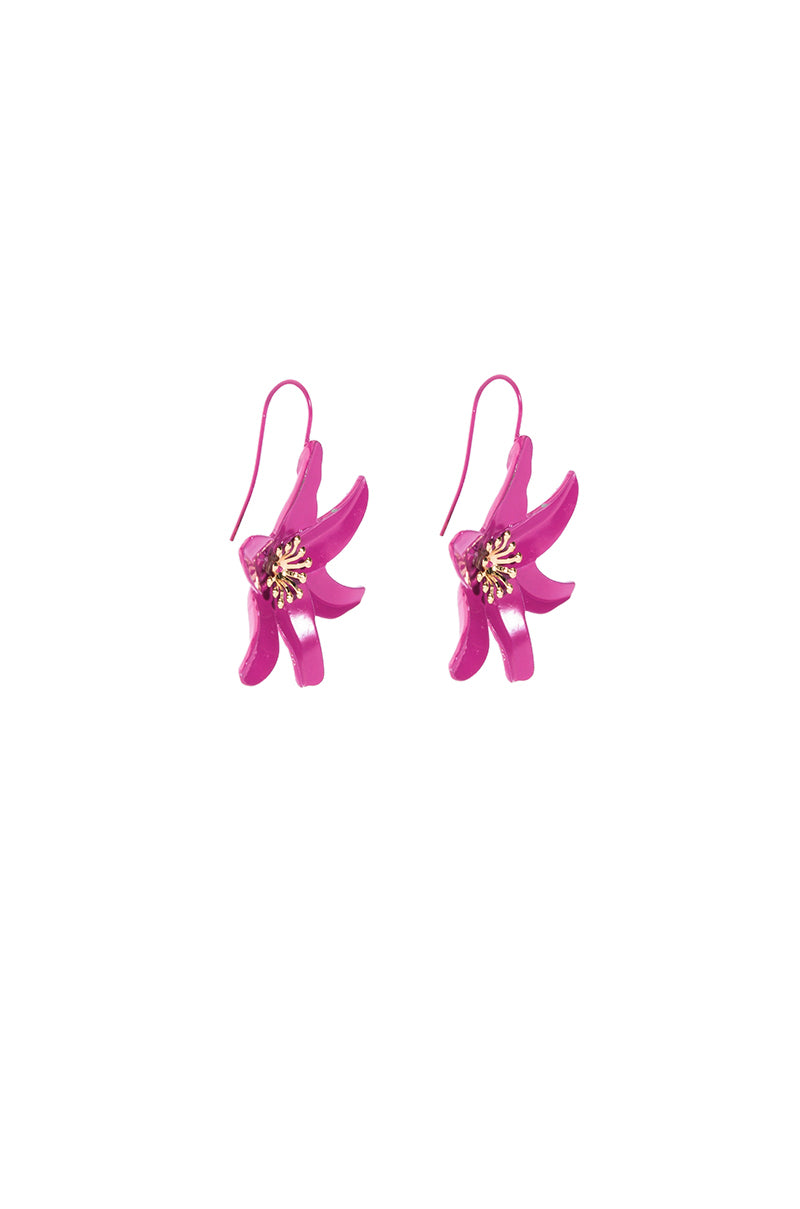 Back View Flower Drop Earring