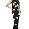 Front View Flower Power Mesh Maxi Dress