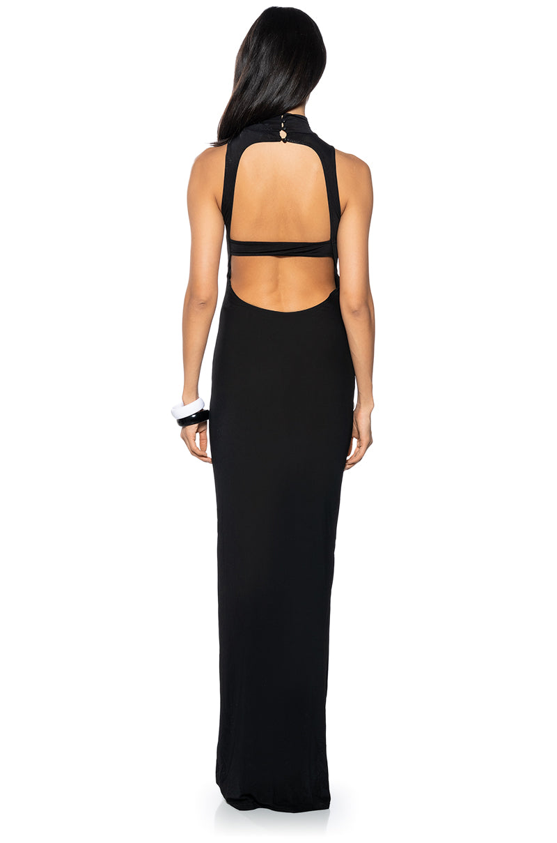 Detail View Flower Power Mesh Maxi Dress