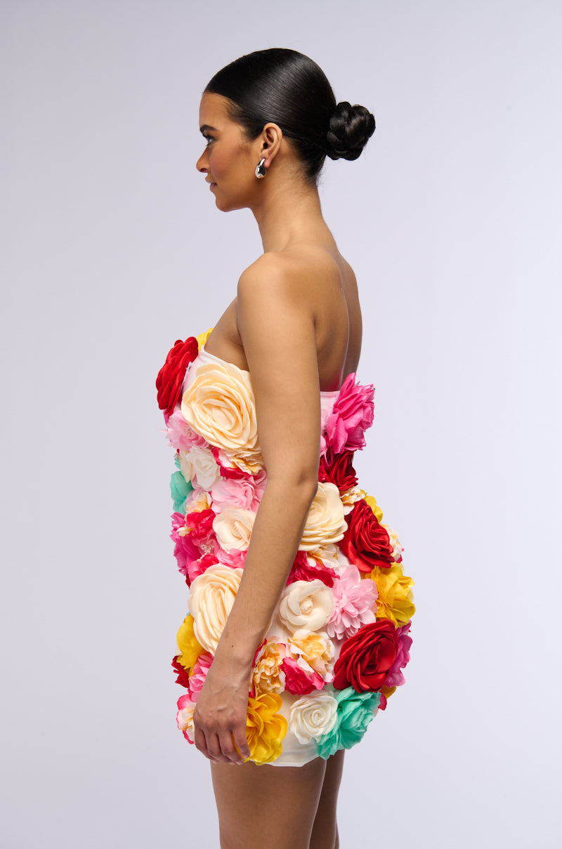 Back View Flower Power Mini Dress