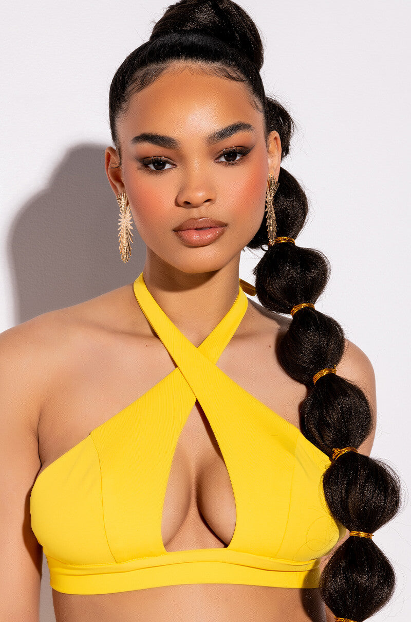 FLY GAL CUTOUT HALTER CROP TOP view 0