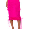 Front View Follow Me Adjustable Double Mesh Cargo Skirt In Pink