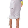 Front View Follow Me Adjustable Double Mesh Cargo Skirt In White