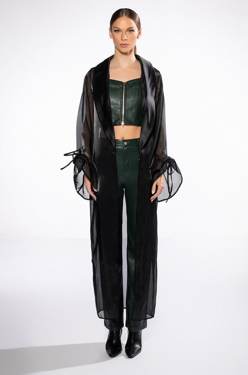 Detail View For Once Mesh Long Duster 3