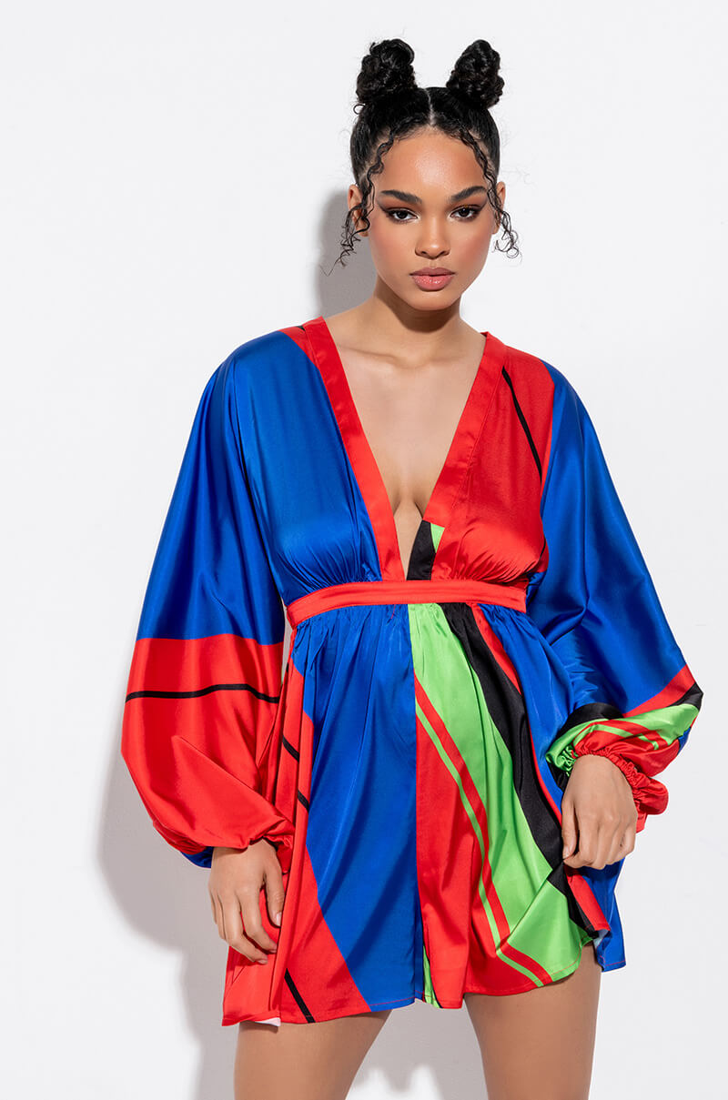 Front View Forever Low V Long Sleeve Romper