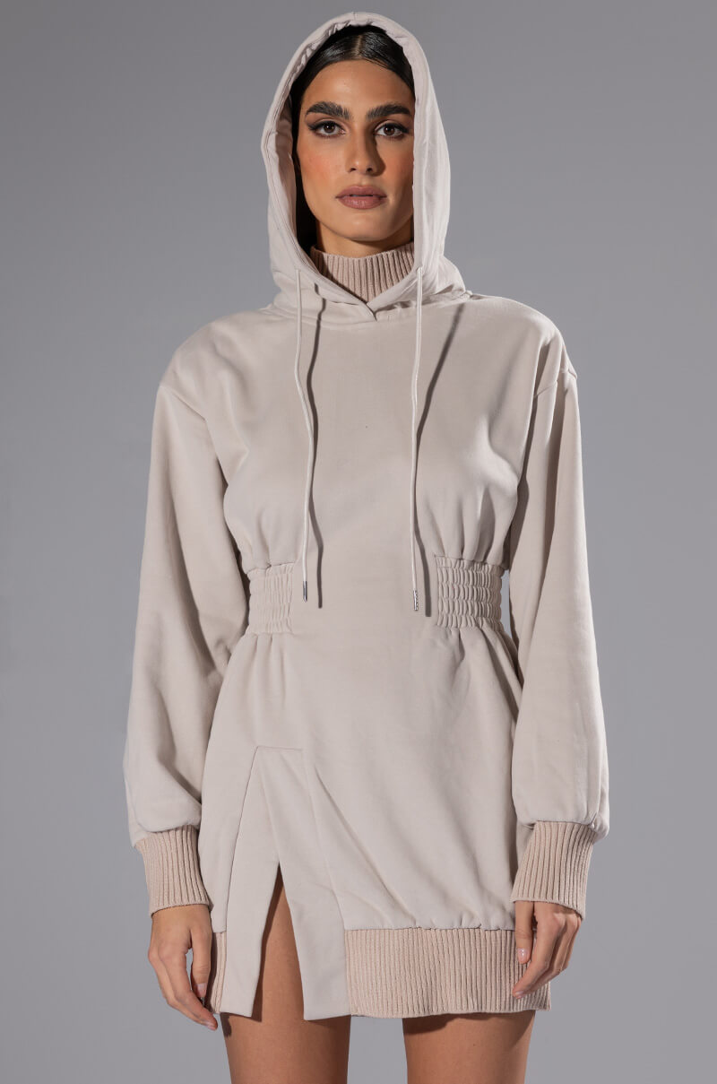 Full View Forever Young Hooded Mini Dress