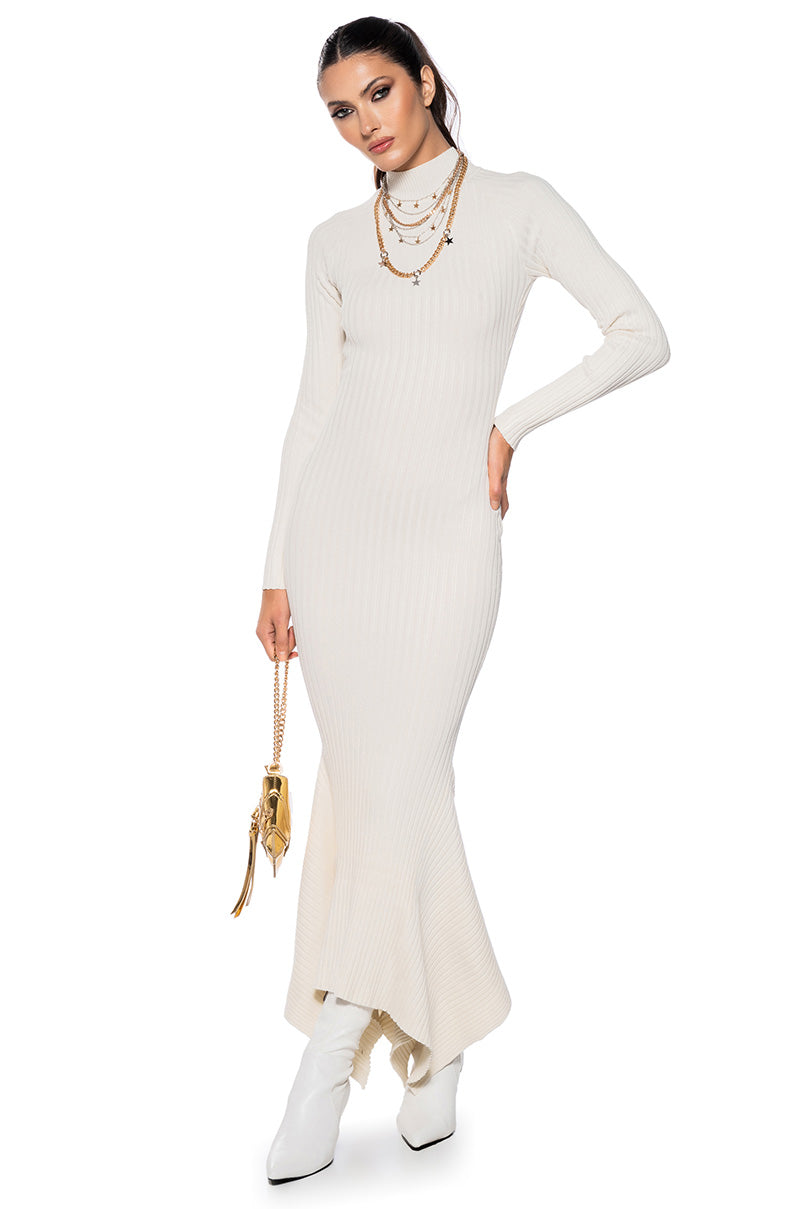 FORGET ME NOT LONG SLEEVE MOCK NECK MIDI DRESS view 0