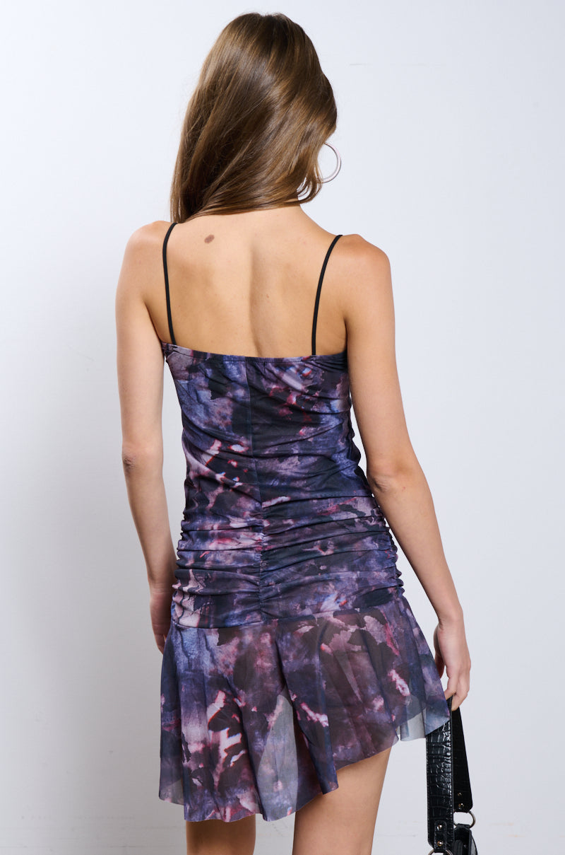 FORGET ME NOT PURPLE PRINT MINI DRESS AKIRA FORGET ME NOT PURPLE PRINT MINI DRESS AKIRA