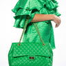 Front View Four Leaf Clover Quilted Purse